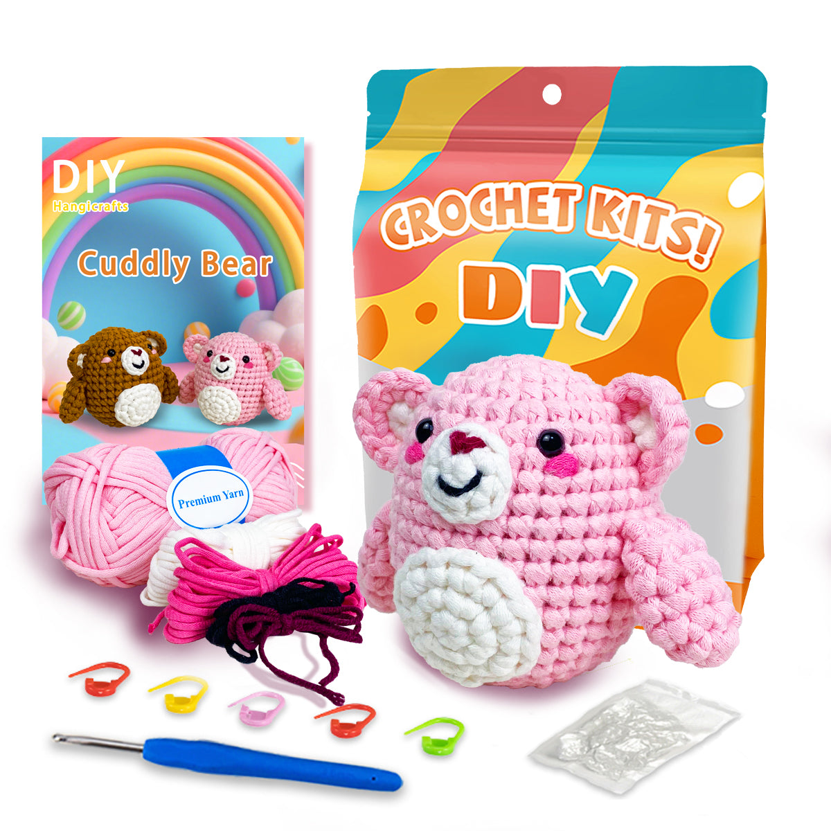 Huggins the Little Bear Pink Crochet Kit