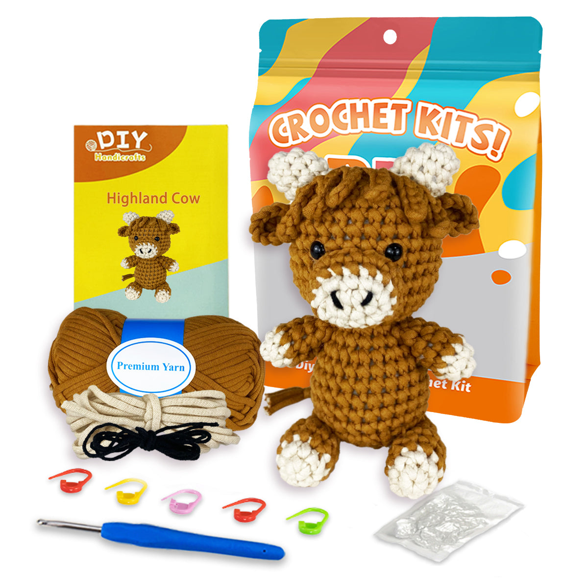 Rupert the Highland Cow brown Crochet kit