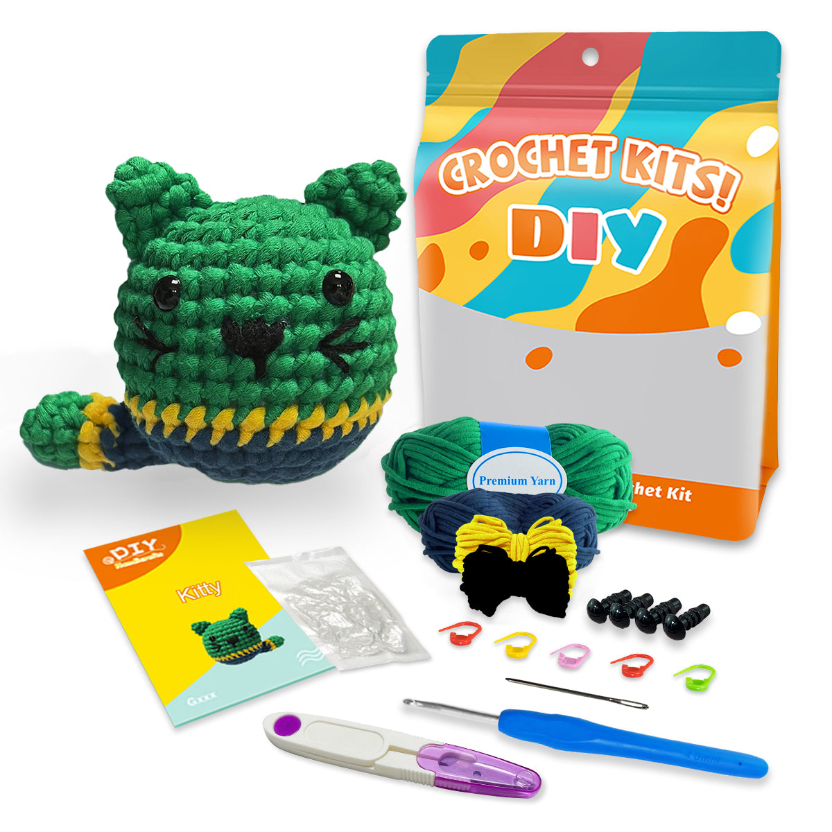 Seraphina the Kitty Green Crochet Kit
