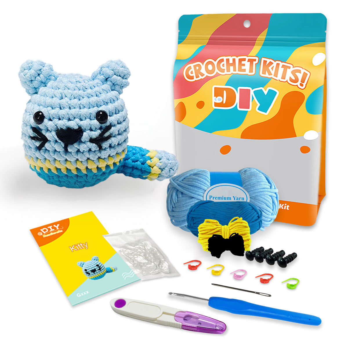 Seraphina the Kitty Blue Crochet Kit