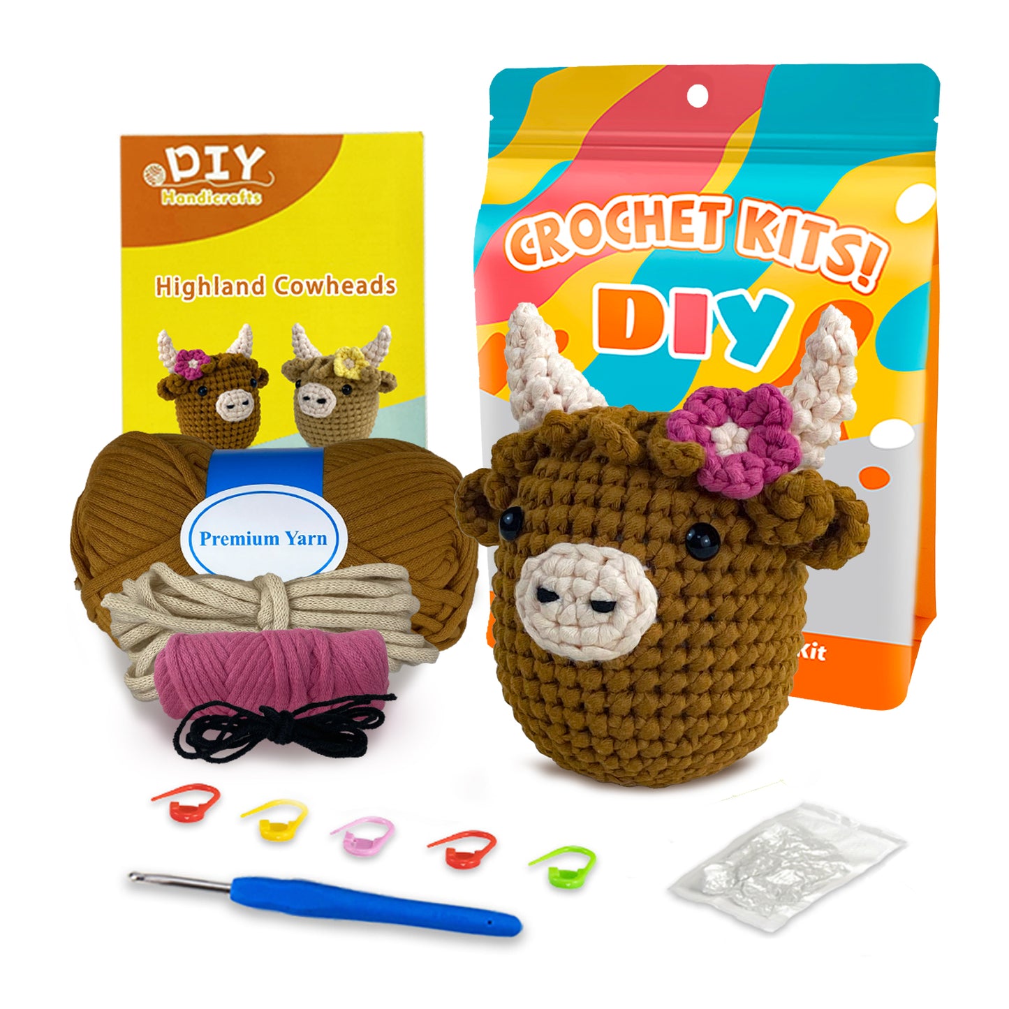 Fergus the Highland Cow Head Crochet Kit