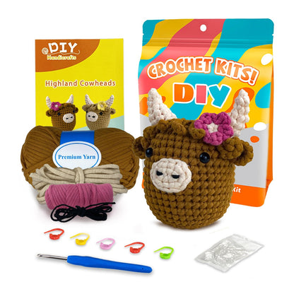 Fergus the Highland Cow Head Crochet Kit