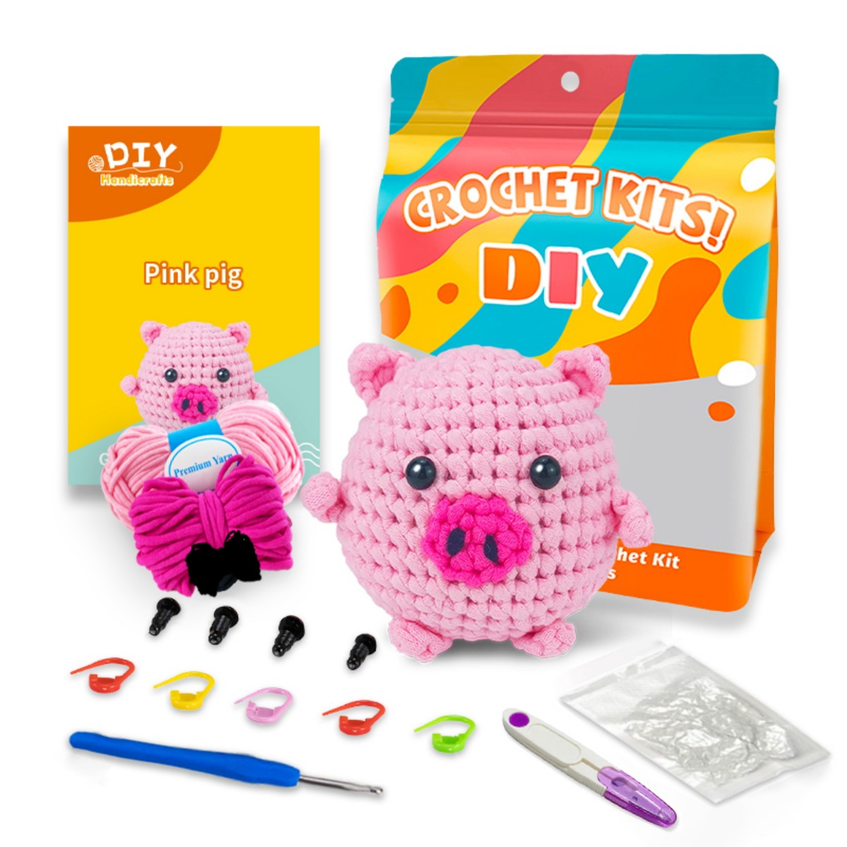 Rosie the Pig Pink Crochet kit