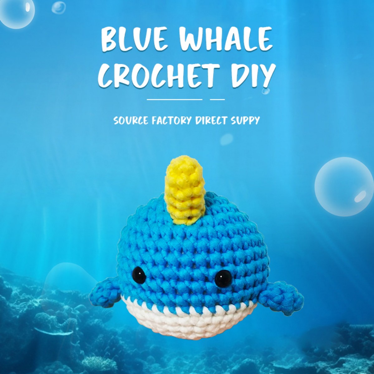 Leviathan the Whale Blue Crochet Kit