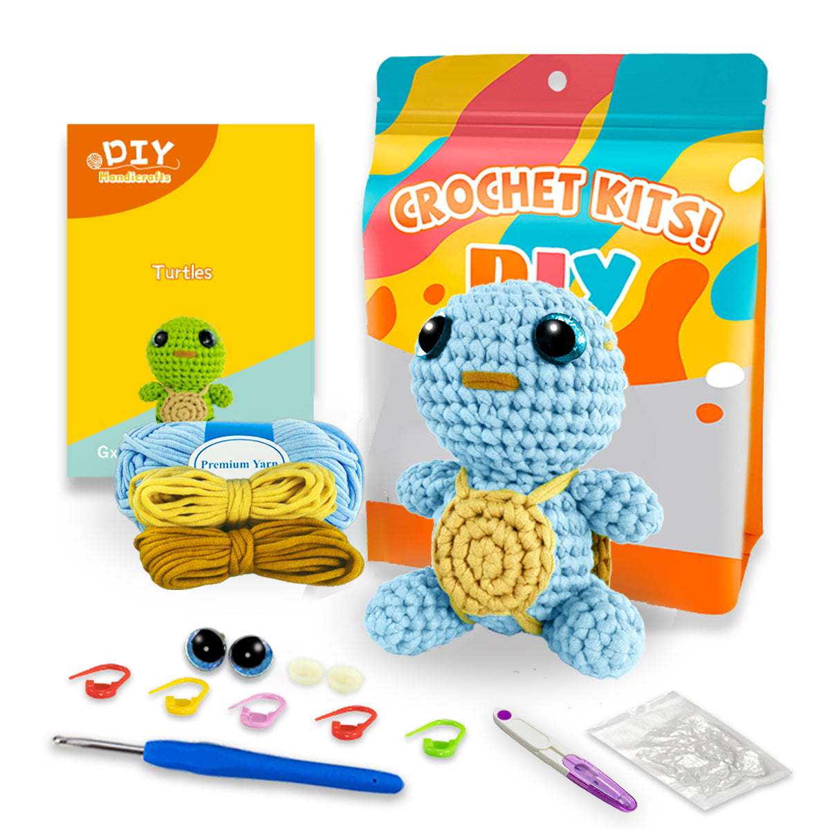Cedric the Turtle Blue Crochet Kit