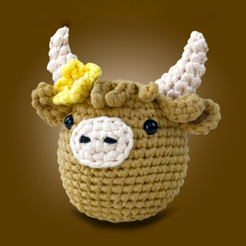 Fergus the Highland Cow Khaki Crochet Kit