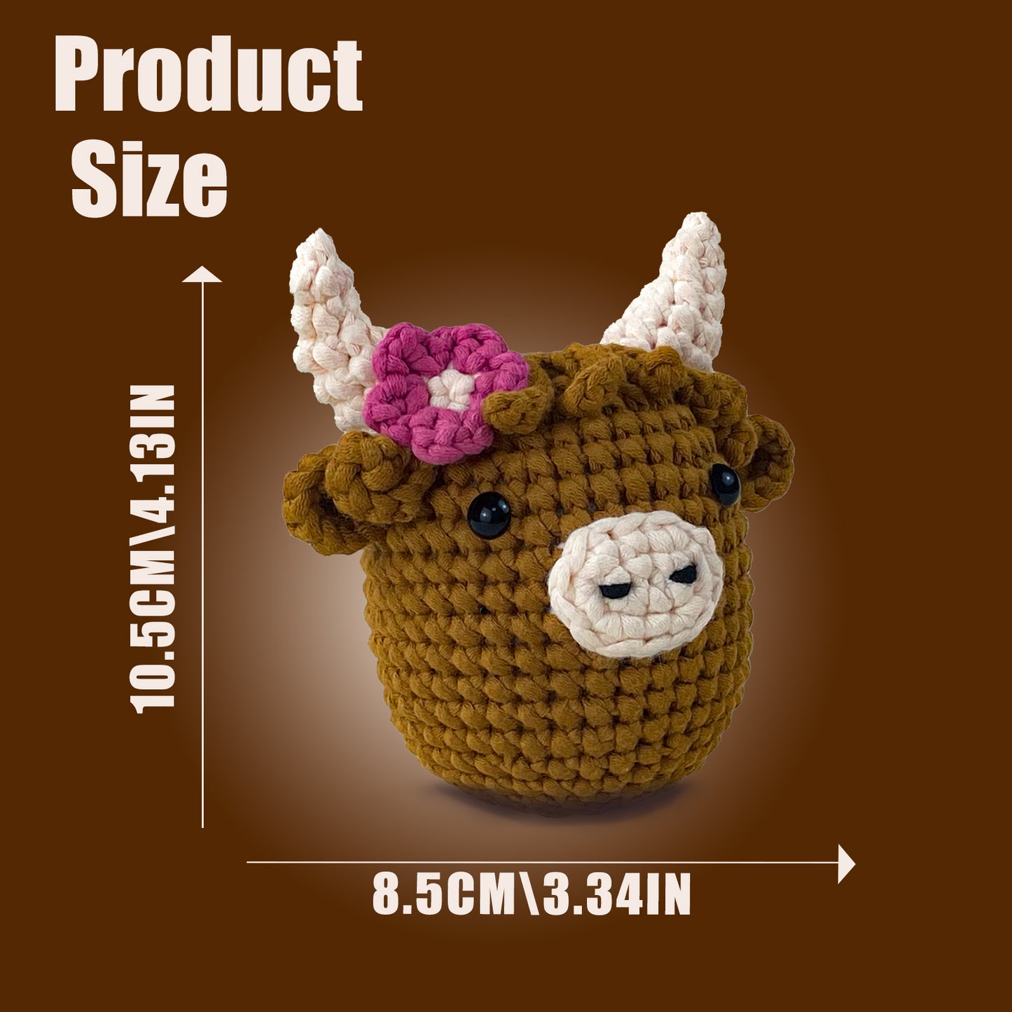 Fergus the Highland Cow Head Crochet Kit