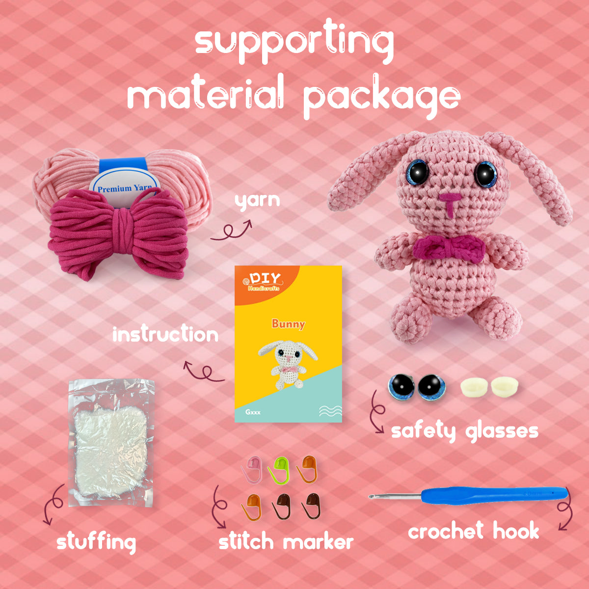 Balthazar the Rabbit Pink Crochet kit