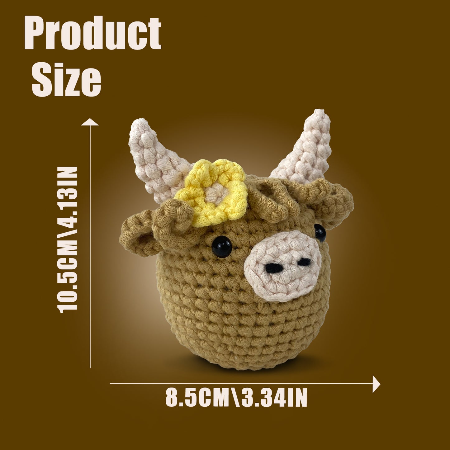 Fergus the Highland Cow Khaki Crochet Kit