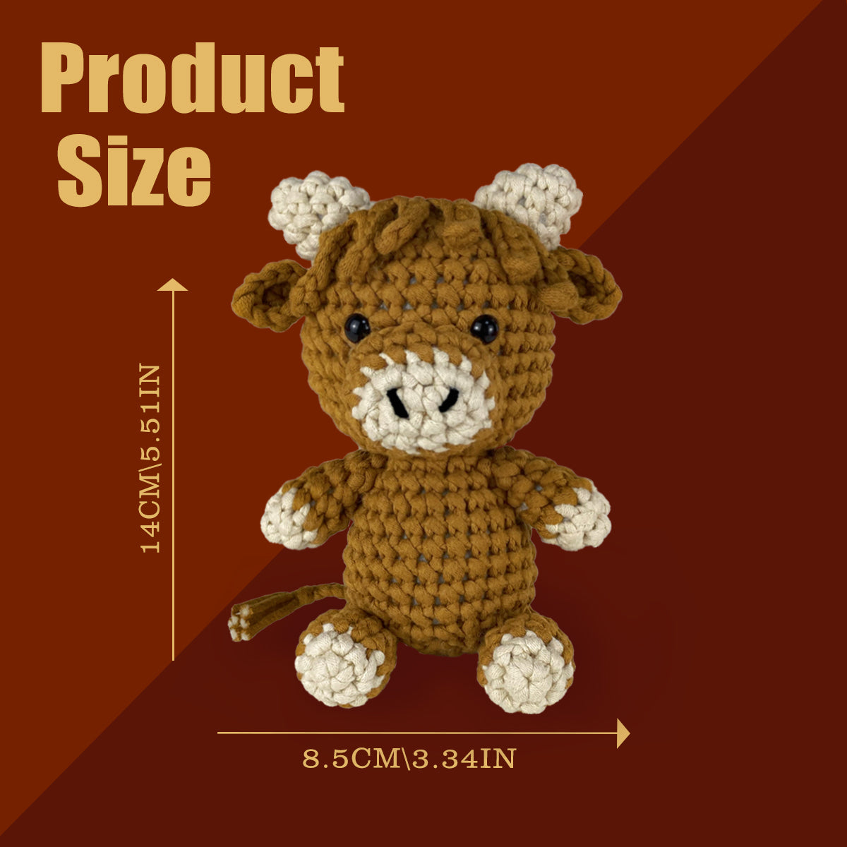 Rupert the Highland Cow brown Crochet kit