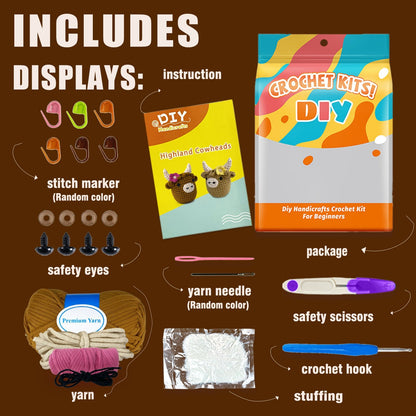 Fergus the Highland Cow Head Crochet Kit