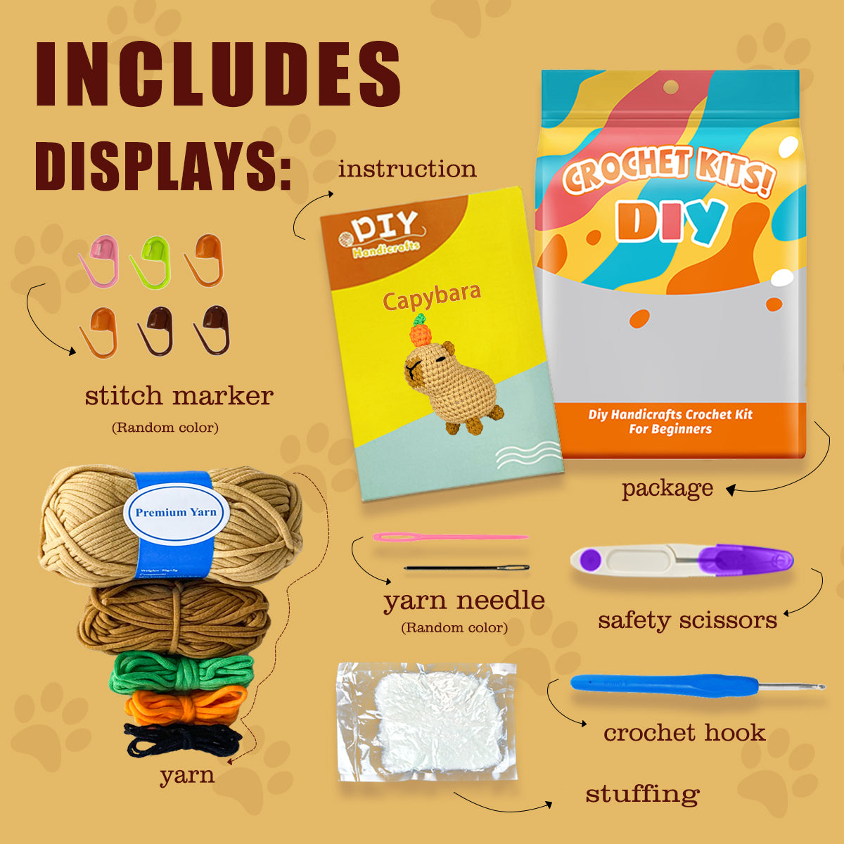 Milo the Capybara Brown Crochet kit