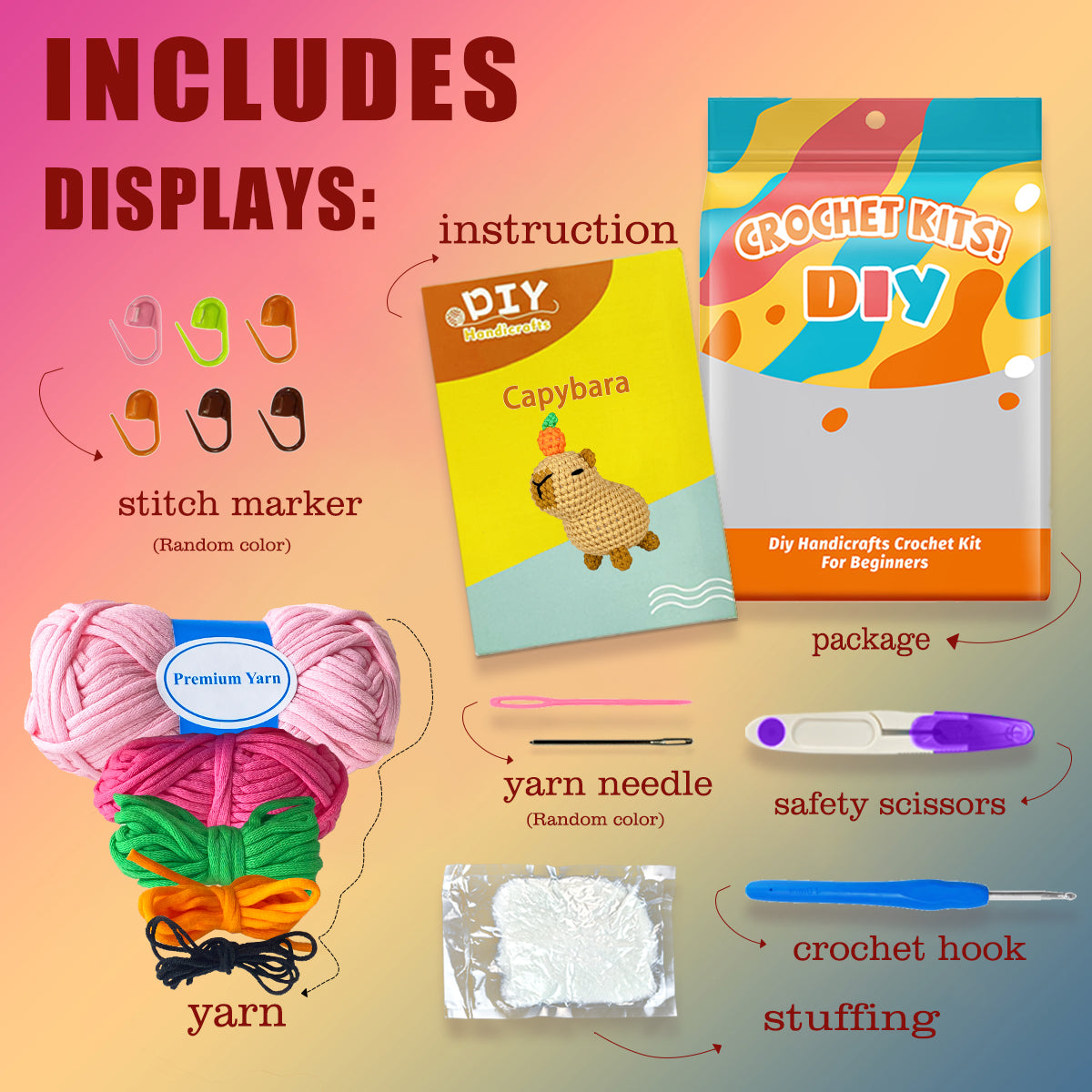 Milo the Capybara Pink Crochet kit