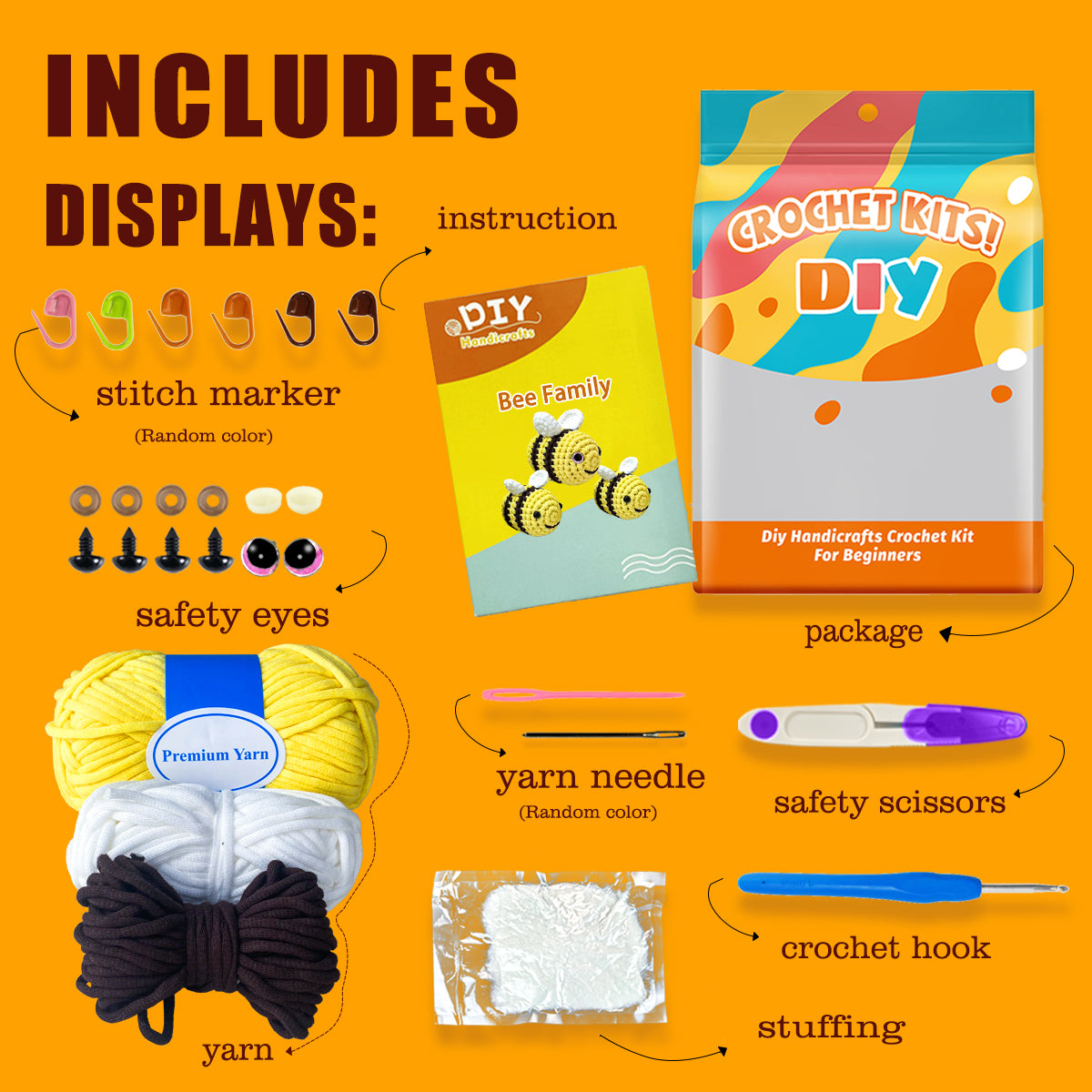 Buzzbee the Three Bees Crochet Kit