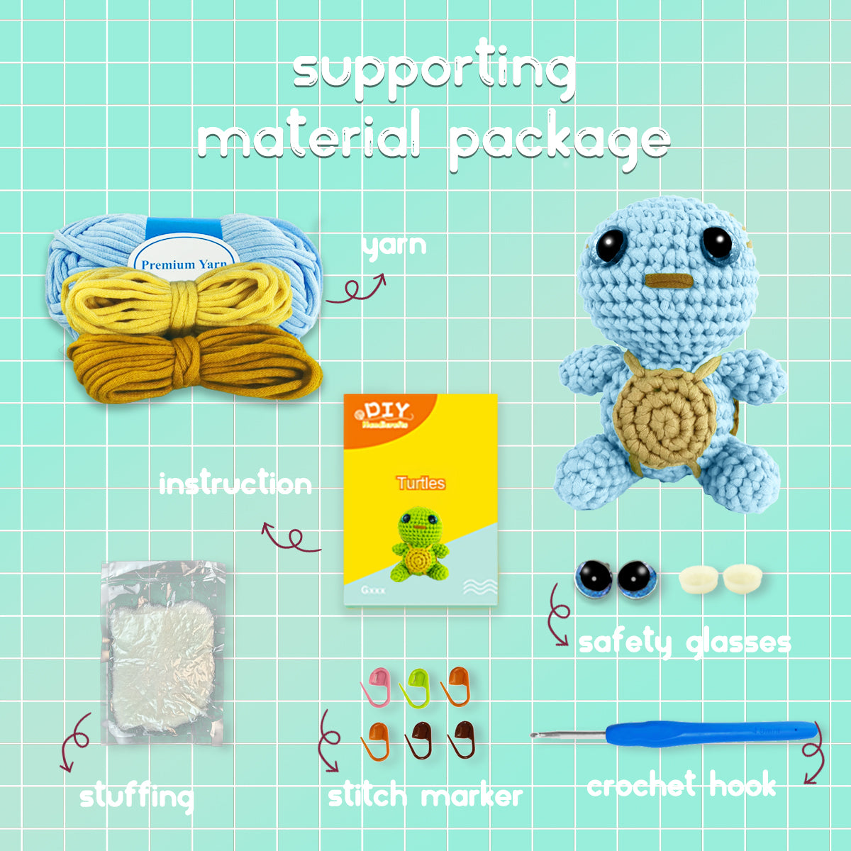 Cedric the Turtle Blue Crochet Kit