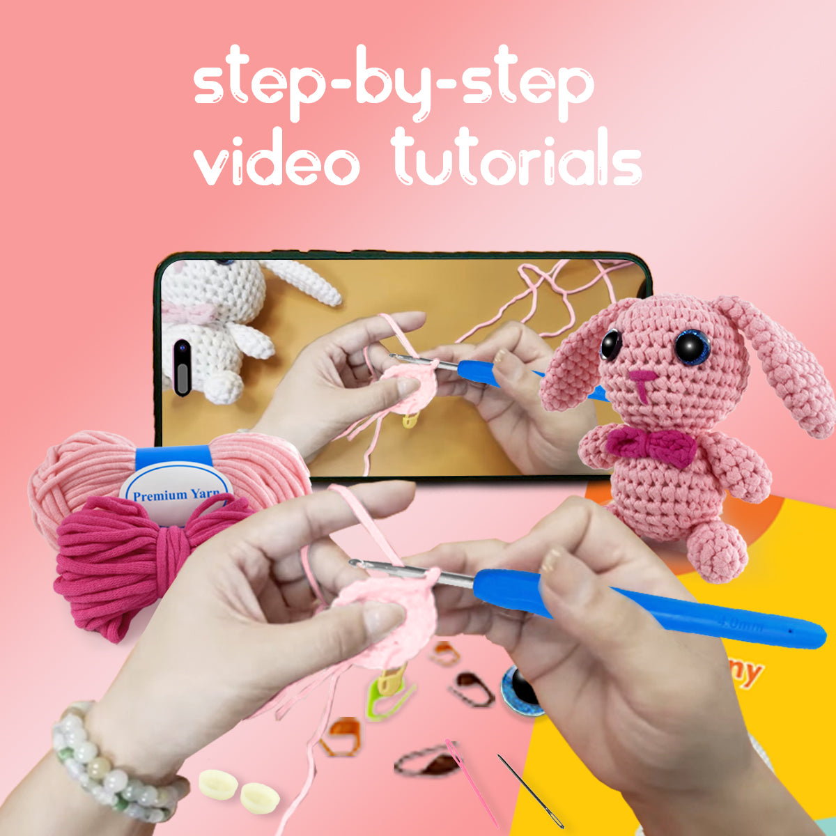 Balthazar the Rabbit Pink Crochet kit