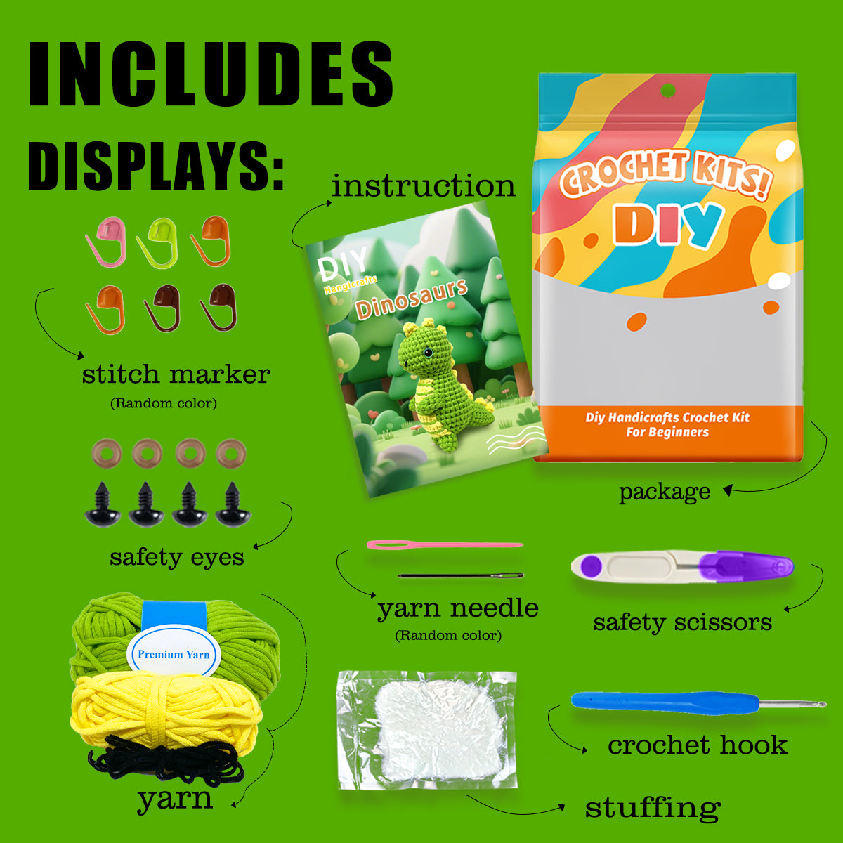 Phineas the Dinosaur Crochet Kit