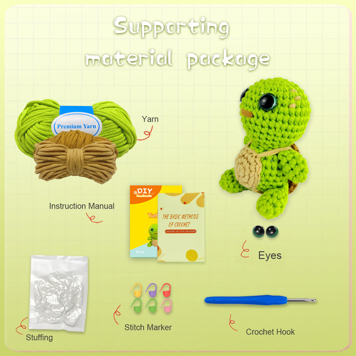 Cedric the Turtle Green Crochet Kit