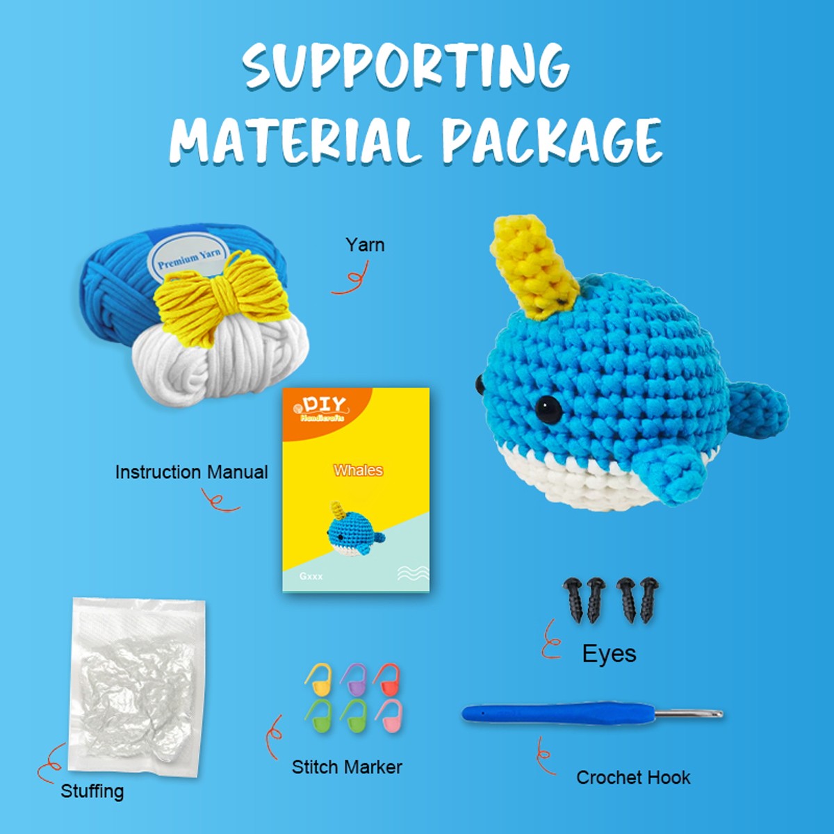 Leviathan the Whale Blue Crochet Kit