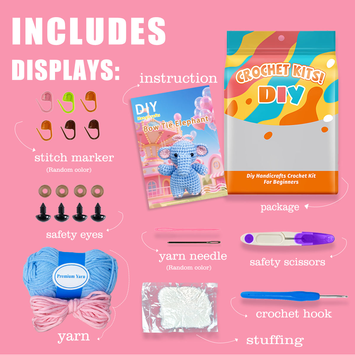 Barnaby the Elephant Crochet kit