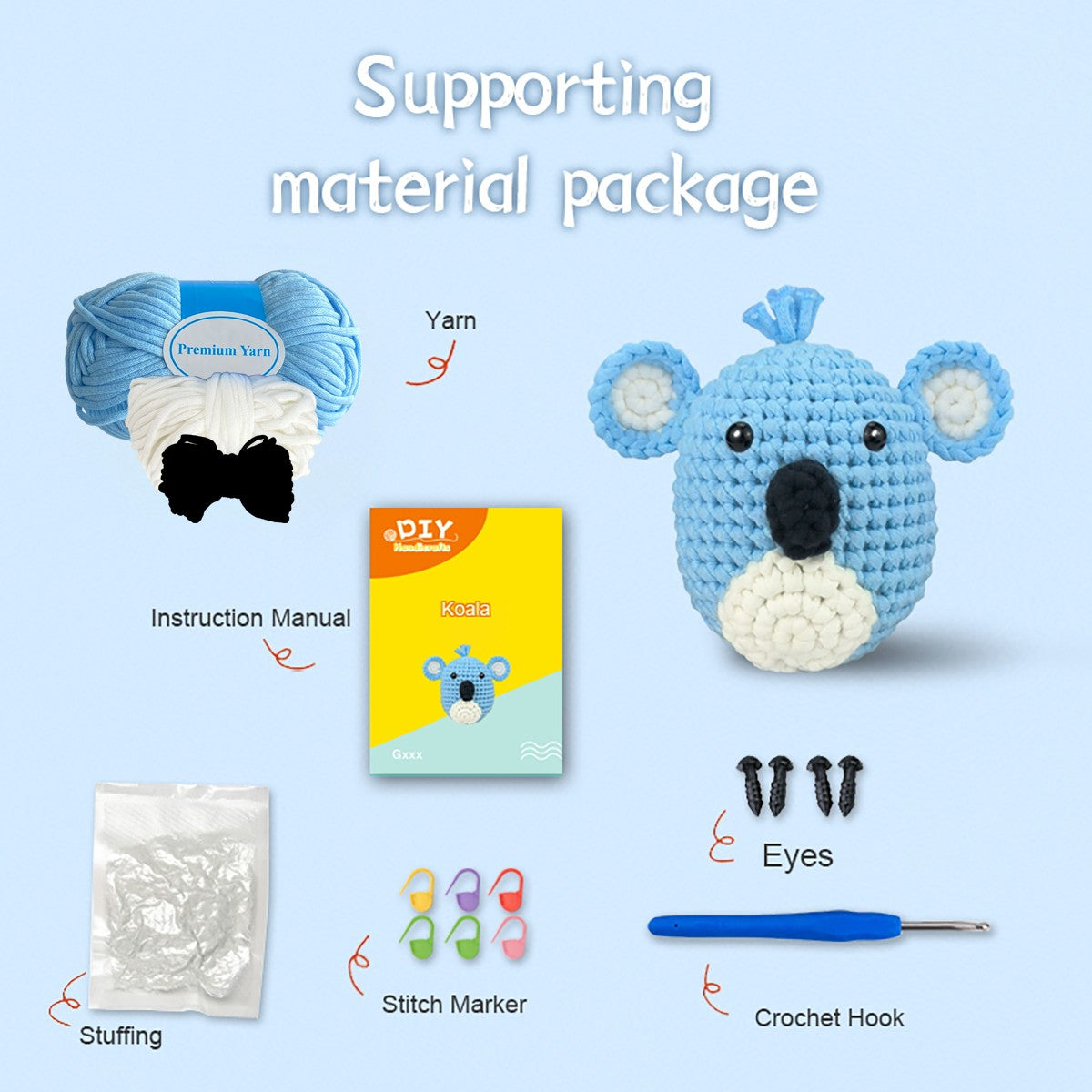 Winston the koala blue Crochet Kit