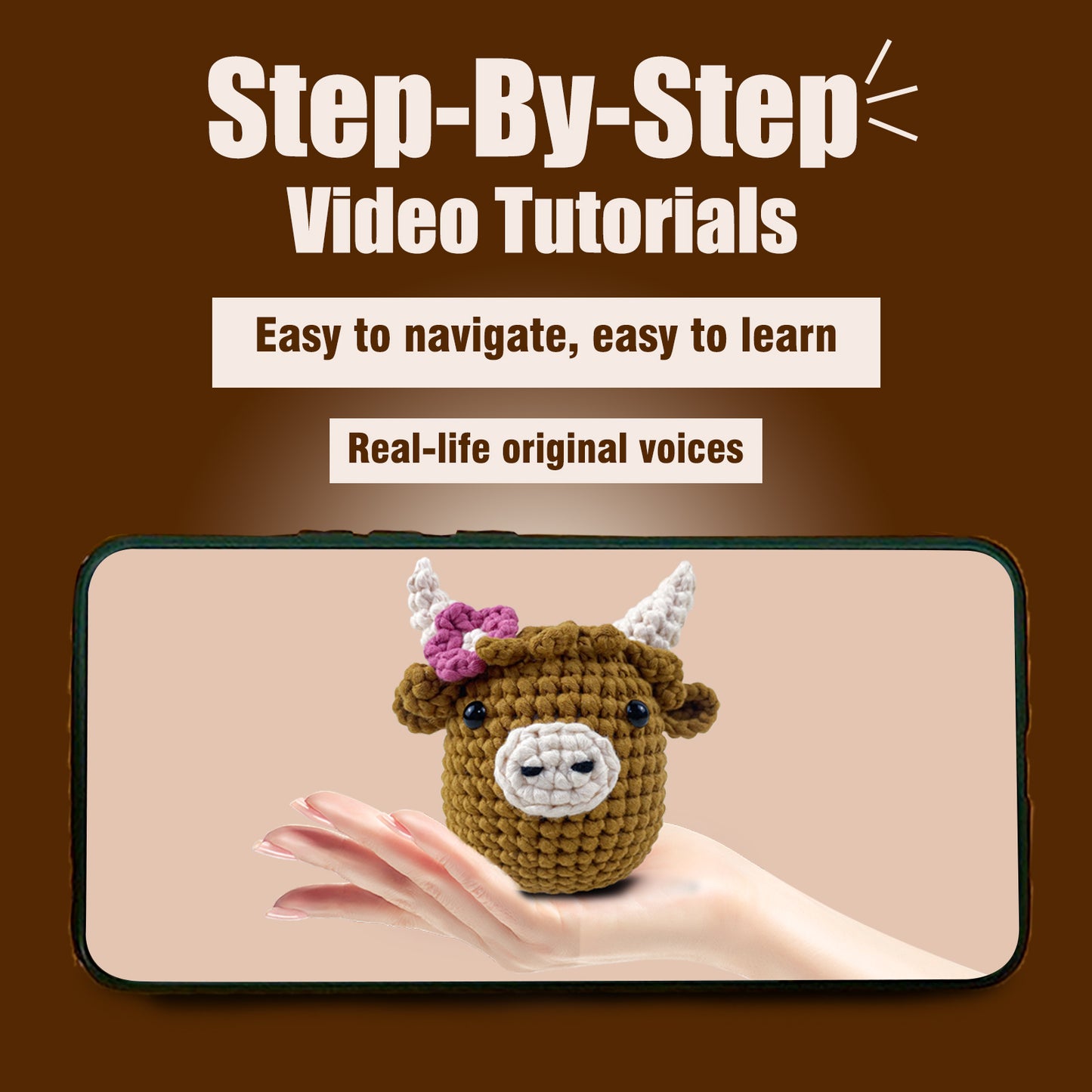 Fergus the Highland Cow Head Crochet Kit