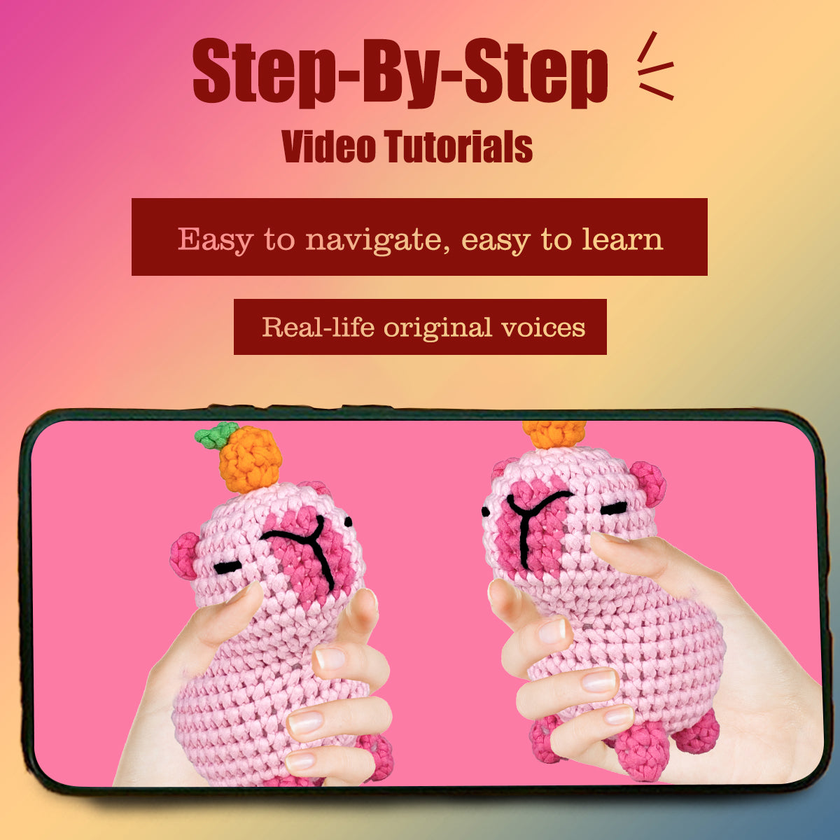 Milo the Capybara Pink Crochet kit