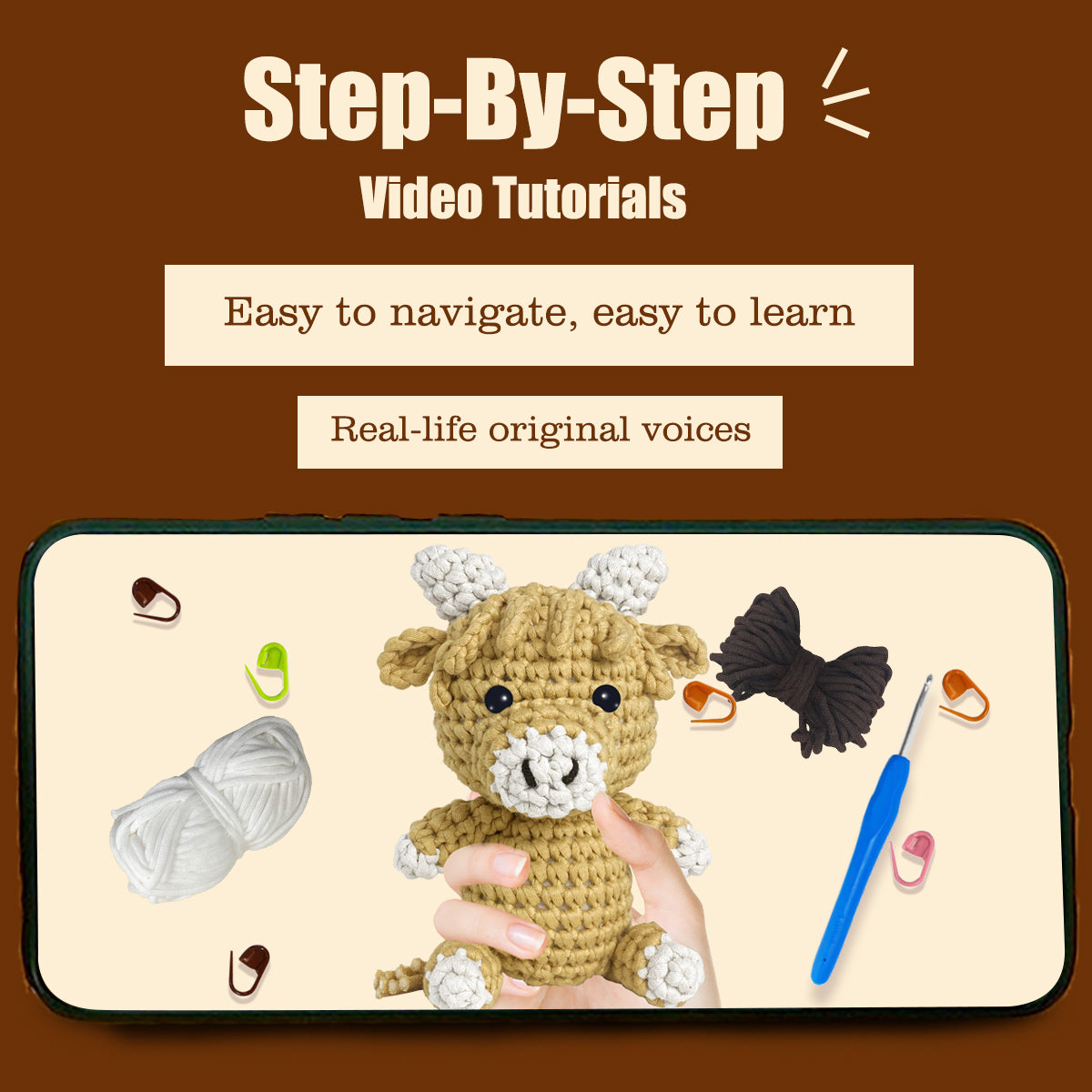 Rupert the Highland Cow Khaki Crochet kit