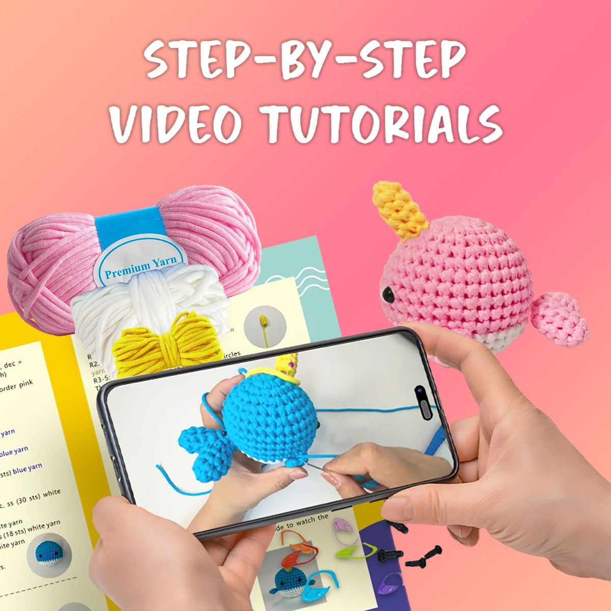 Coraline The Whale Pink Crochet kit