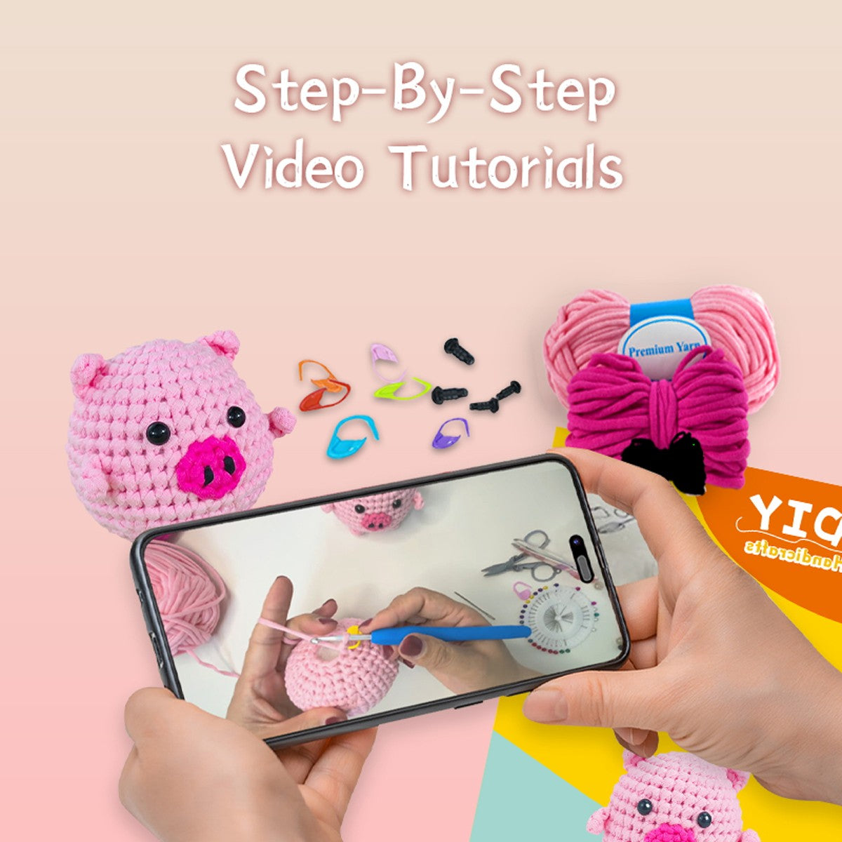 Rosie the Pig Pink Crochet kit