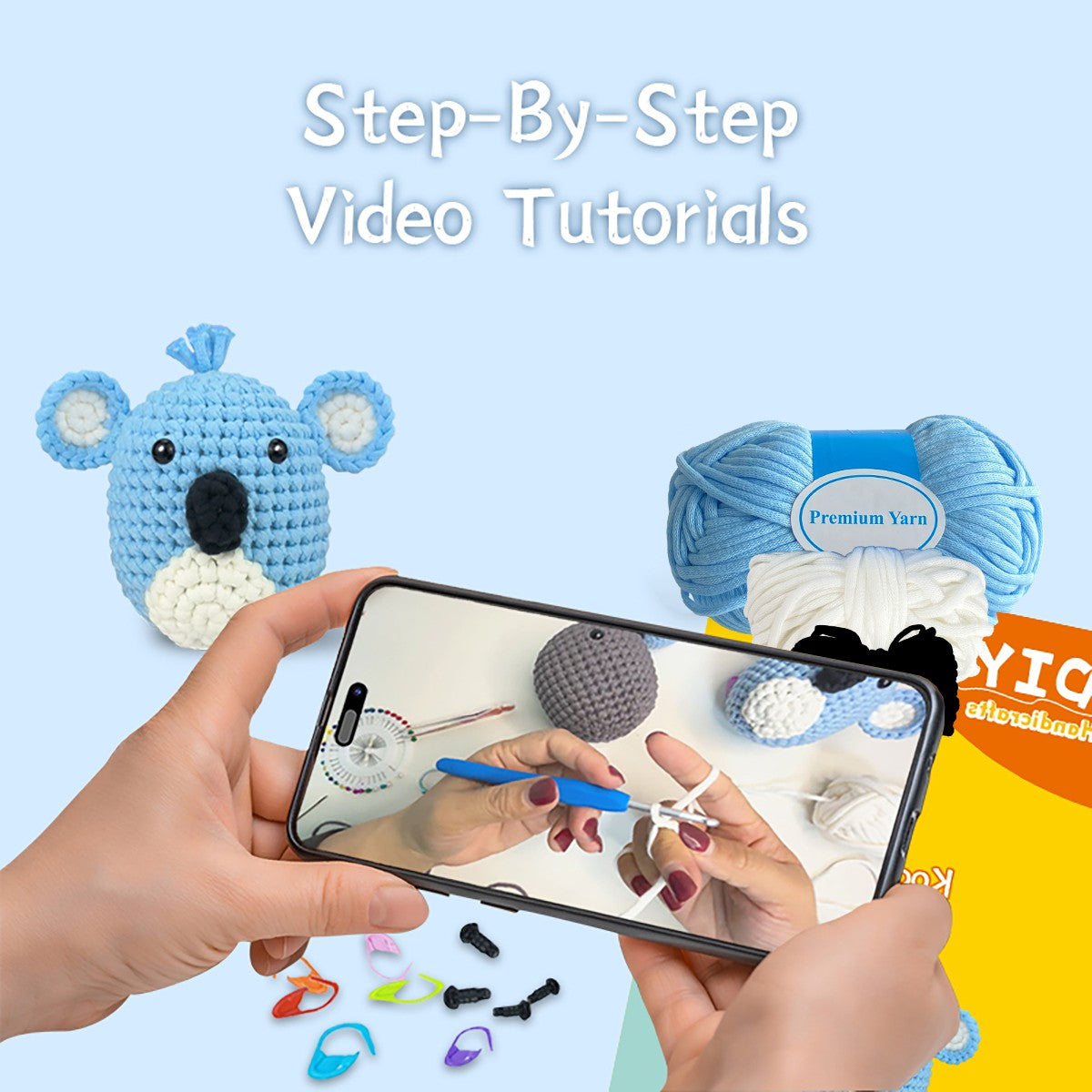 Winston the koala blue Crochet Kit