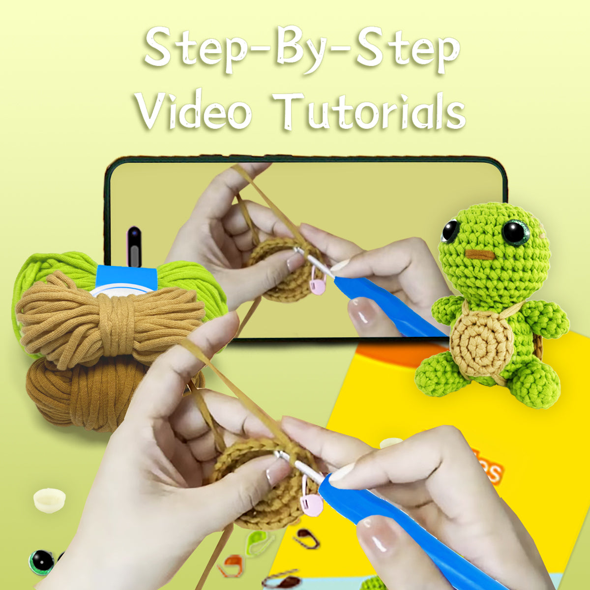 Cedric the Turtle Green Crochet Kit