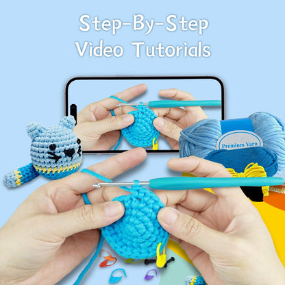 Seraphina the Kitty Blue Crochet Kit
