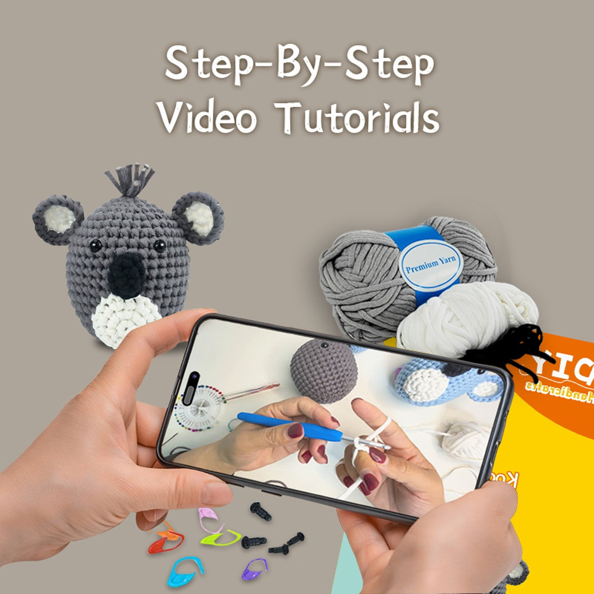 Winston the Koala grey Crochet Kit