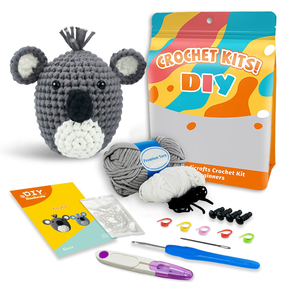 Winston the Koala grey Crochet Kit