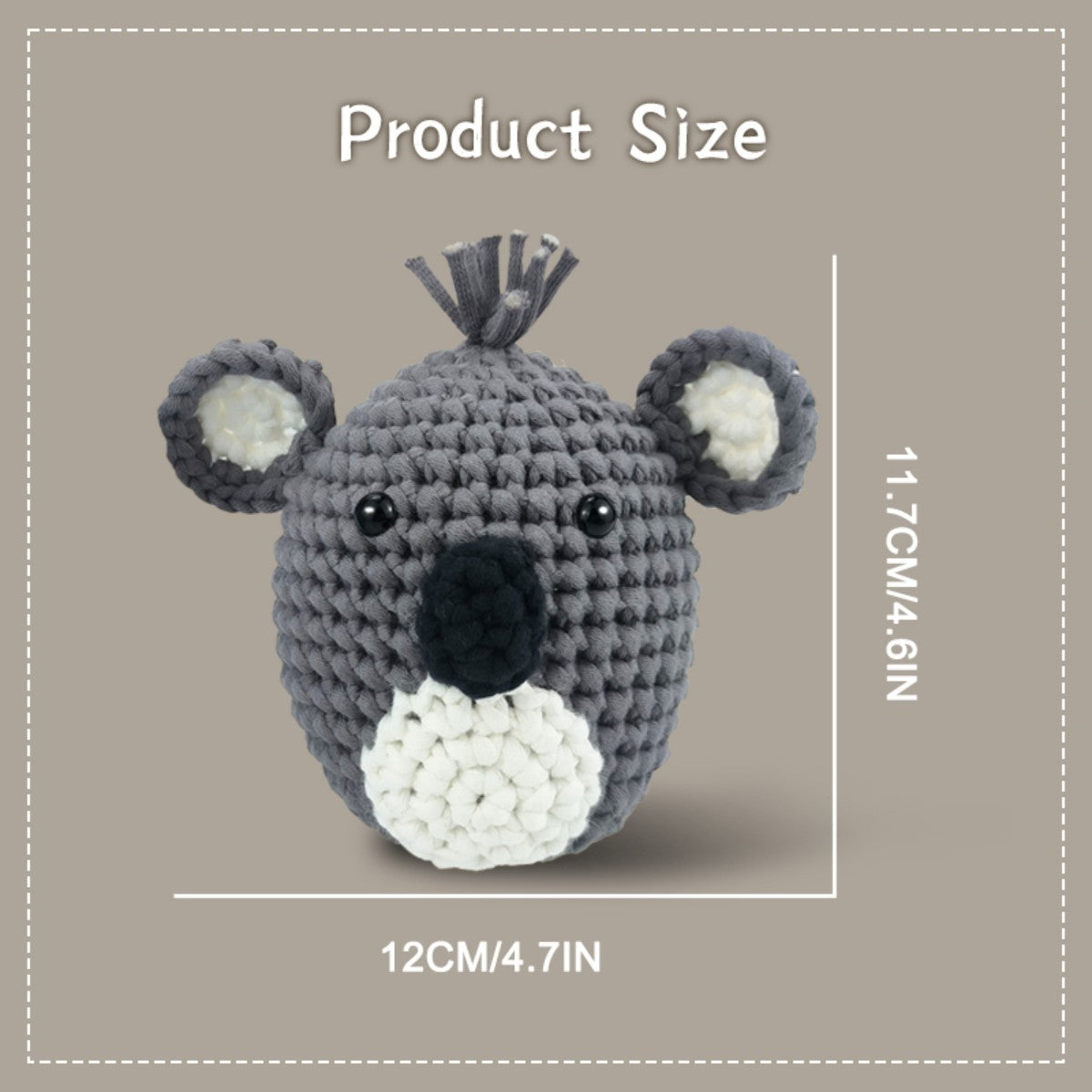 Winston the Koala grey Crochet Kit