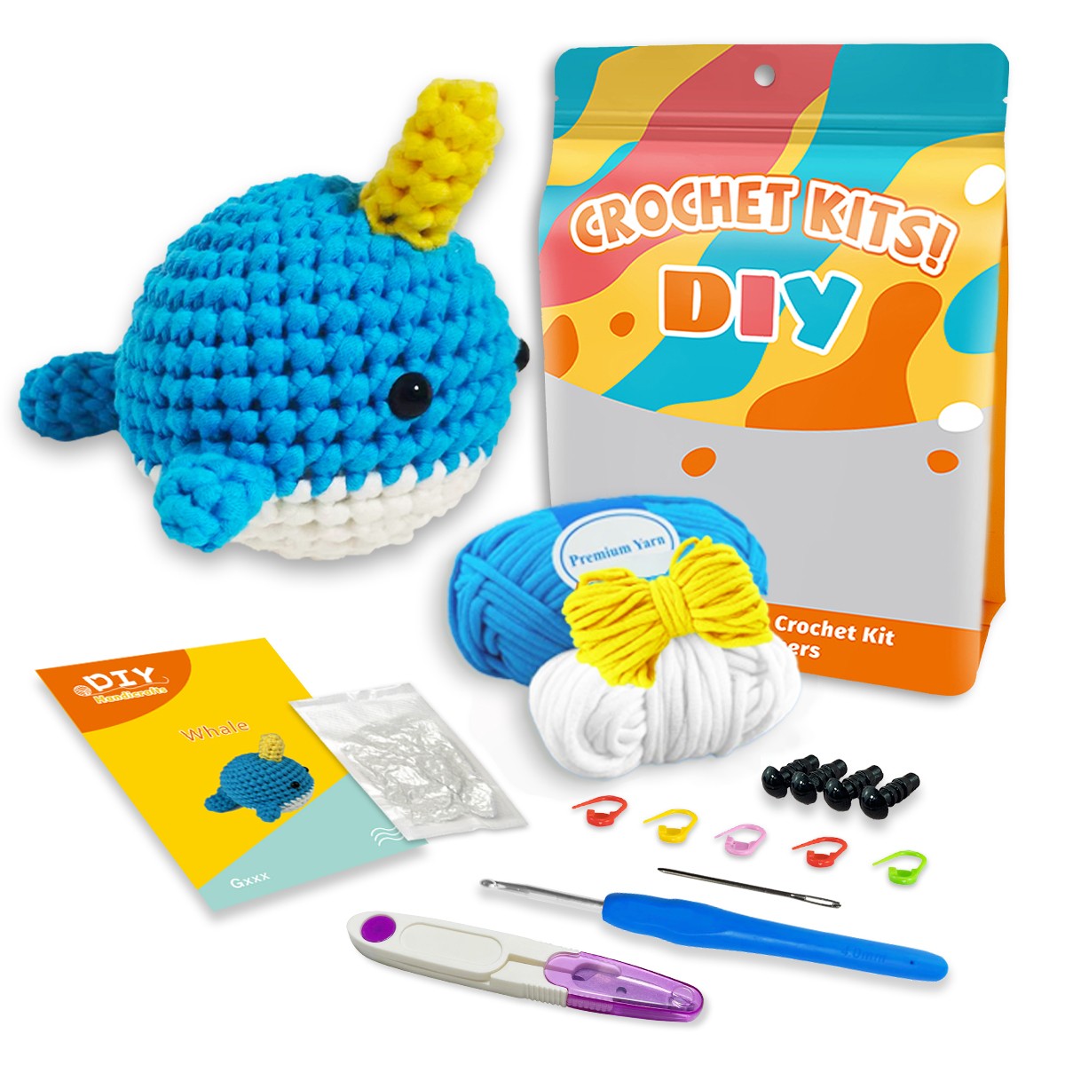 Leviathan the Whale Blue Crochet Kit